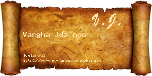 Vargha János névjegykártya